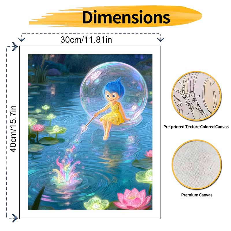 Disney oil painting handcolored painting fairy lake sparkle magic living room decoration hanging painting wall painting