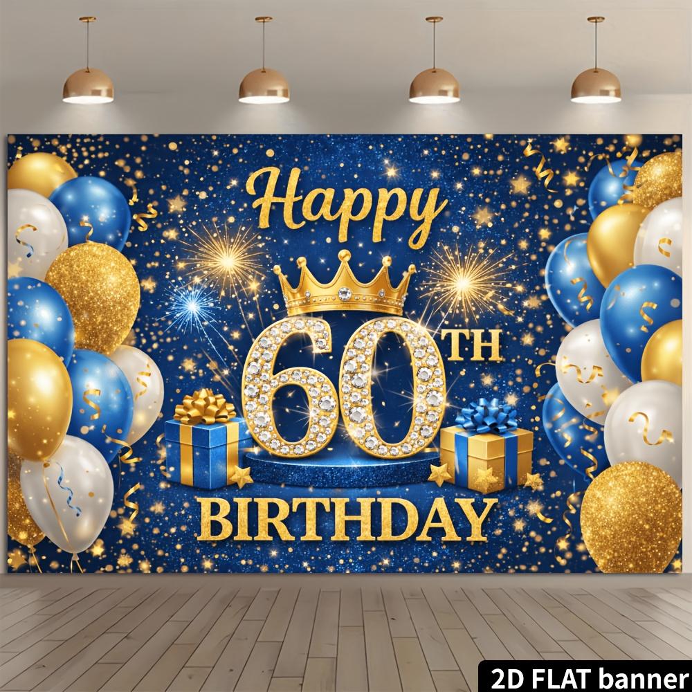Тканевый фон-баннер для вечеринки в честь 60-летия, подходит для празднования 60-летия в помещении и на улице