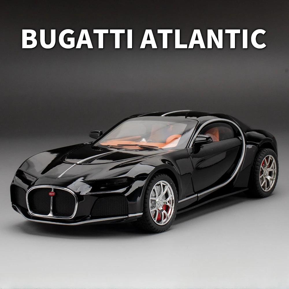 Новая модель автомобиля Bugatti Atlantic Toys в масштабе 1/24, литая модель автомобиля со светом и звуком, суперспортивный автомобиль для мальчиков, подарки на день рождения