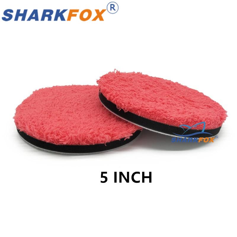 Sharkfox 3/4/5/6/7 Inches Microfiber Polishing Pad Sealing Wax Buffing Pads For DA/RO Polisher Removing Wax Buffer Pads