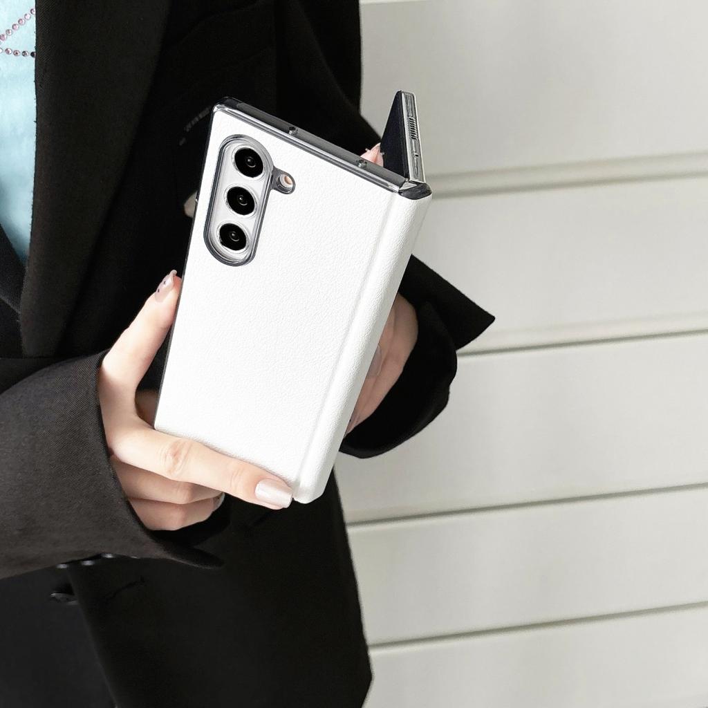 Для Samsung Galaxy Z Fold 6 Чехол Защитный Корпус Задняя Крышка Модная Кожаная Накладка Центральный Защитник Углеродный Чехлы для Мобильного Телефона