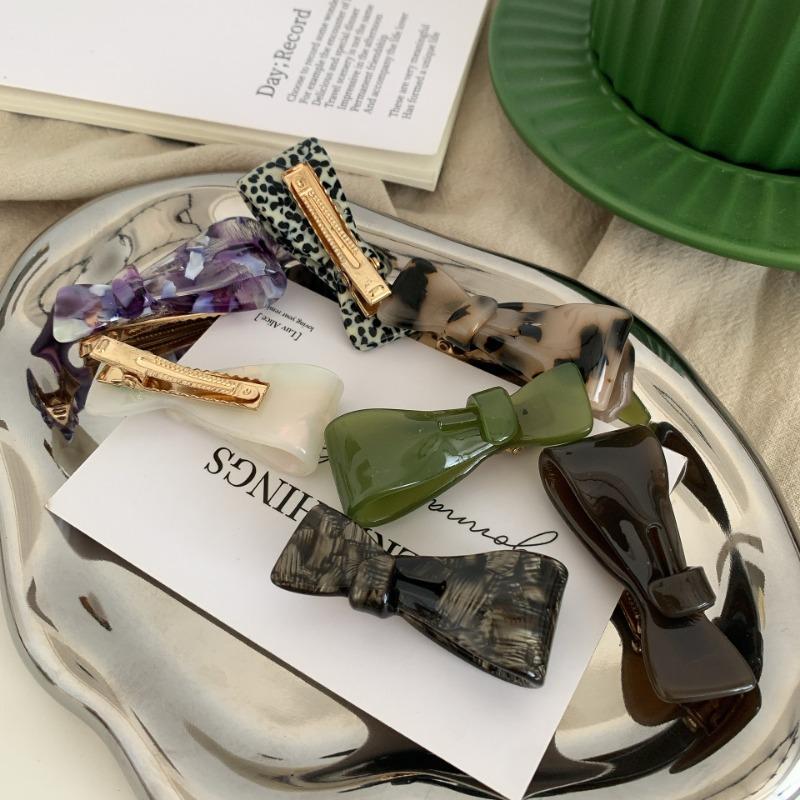 Корейские заколки для волос для женщин, красочные маленькие банты, заколка для волос из ацетата для укладки, заколка-уточка для волос для девочек, аксессуары для волос, новые