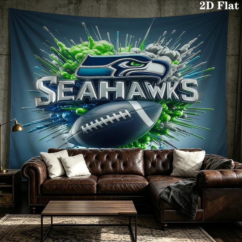 Seattle Seahawks Printed Tapestry – Wall Hanging for Bedrooms, Dorms, and Home Decor