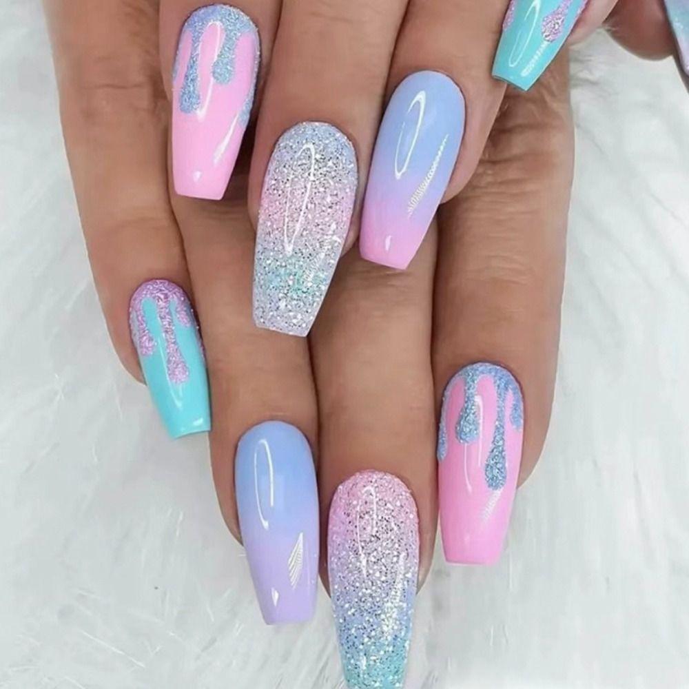 French False Nails Long Ballerina Nail Tips Fashion Press On Nails DIY