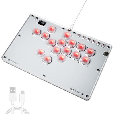 Haute42 Leverless Akekon Thin Low Pro 16 Button Leverless Knee No Delay For Fighting For PC Switch PS4 PS3 RGB LED Hot Swap Top Board Customization