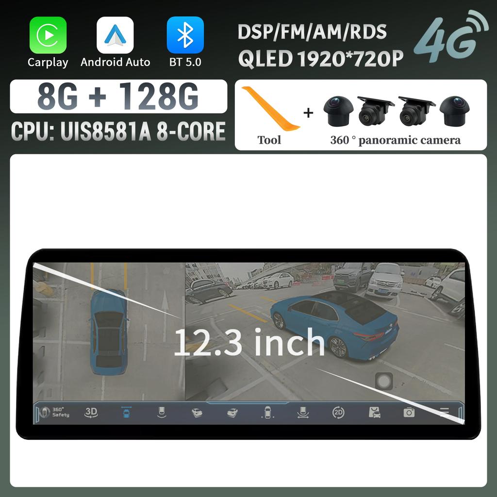 12.3inch Android 14 For Toyota Corolla 2019-2025 Car Radio Navigation 4G GPS Multimedia Wireless  BT Carplay Screen Stereo