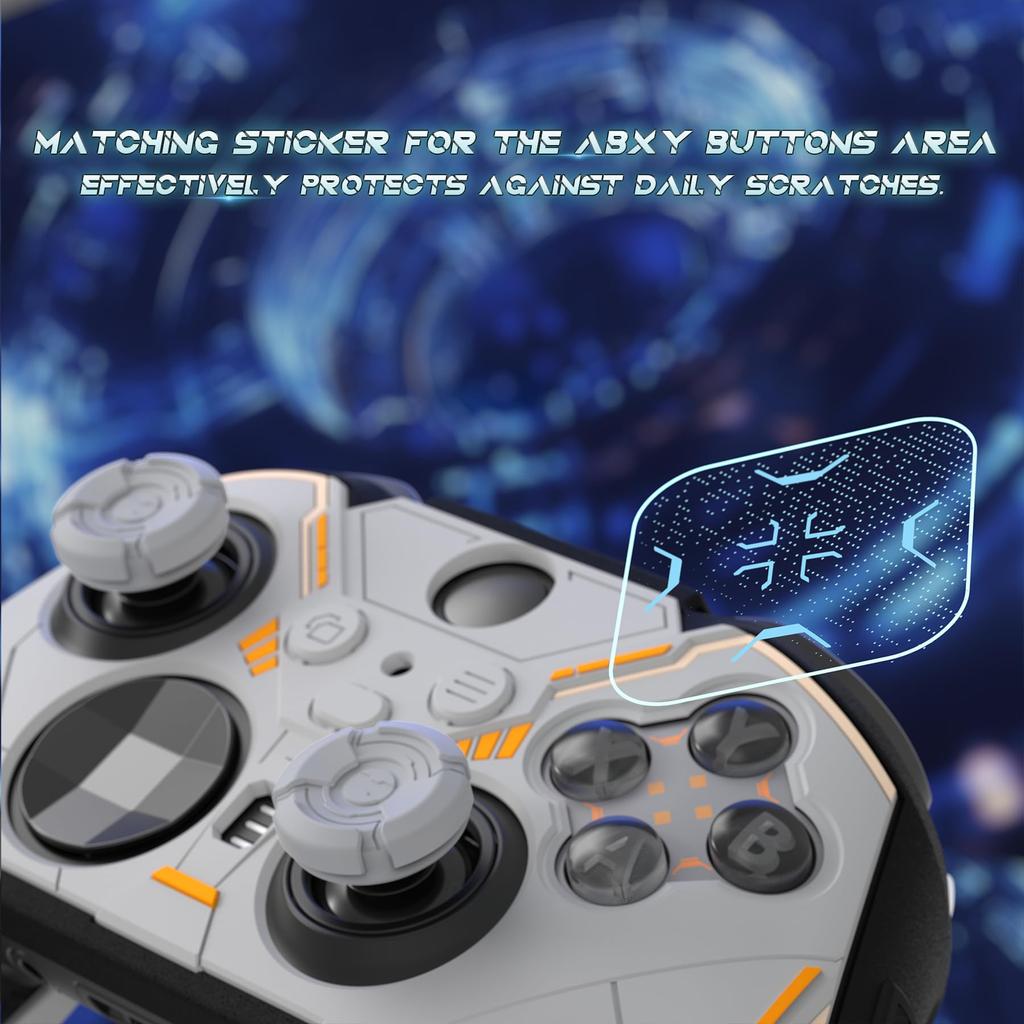 PlayVital Stellar Mecha Silicone Protective Cover for Xbox Elite Series Grip Protector with 2 Thumb Grip Caps and Mechanical Black 2, Non-Slip