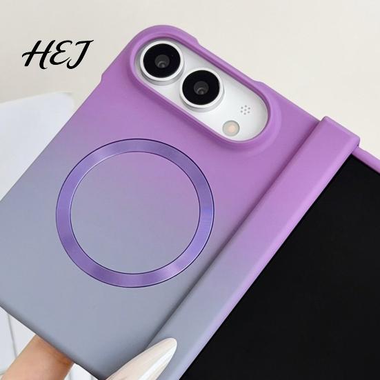 Full Body Protection for Foldable Mobile Magnetic Case iPhone, Gradient Skin-like Protective Cover with Built-in Ring Phone Phones And Hinge iPhone18