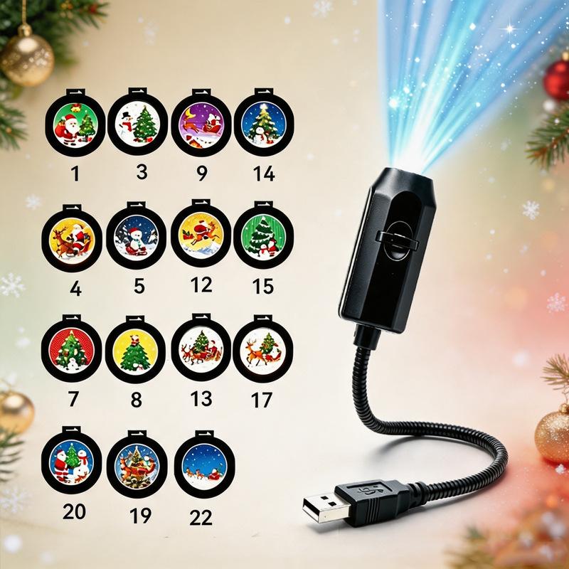 New Christmas & Halloween USB Starry Sky Projection Light Romantic Planet Atmosphere Night Light for Car Interior Home Bedroom Decor
