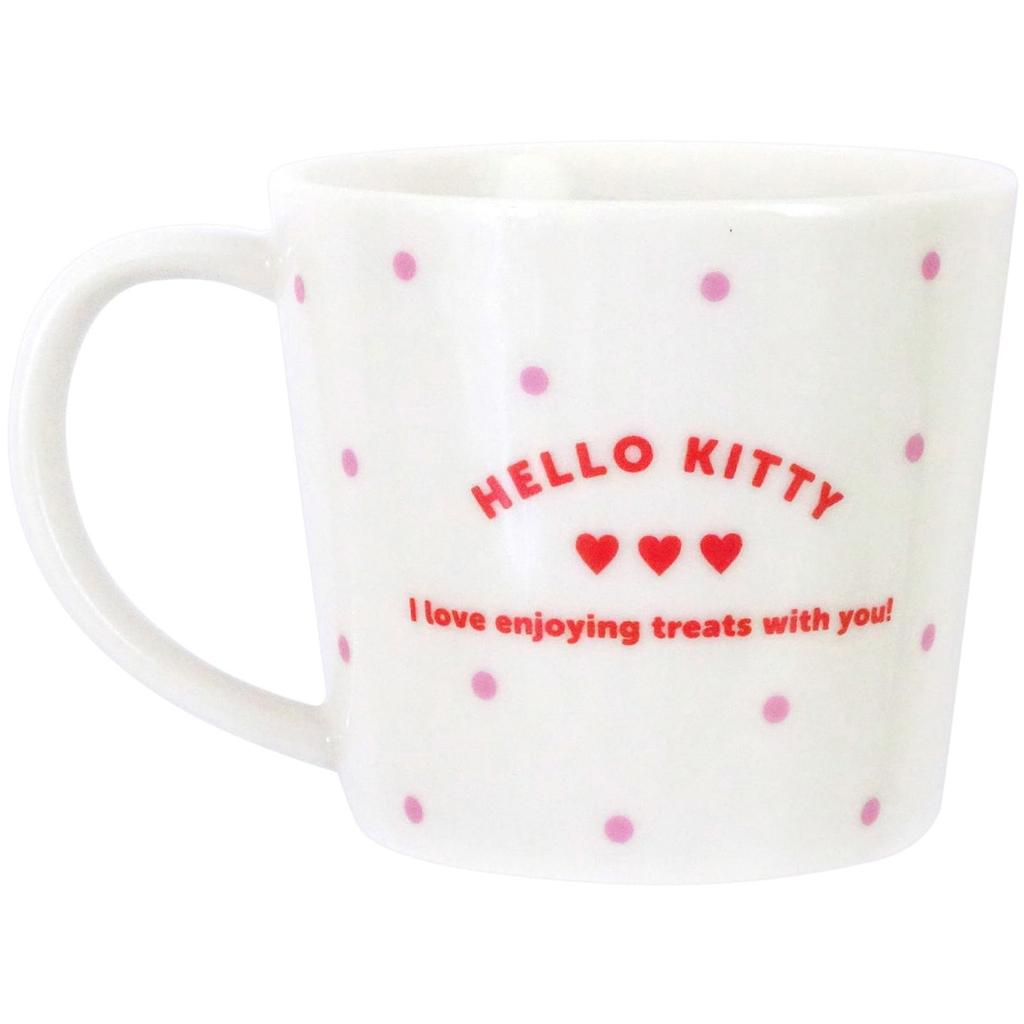 Sanrio Mug M 280ml Microwave Safe Dishwasher Safe Characters Sweets Dots Made In Japan 335120 "Hello Kitty" Approx. &