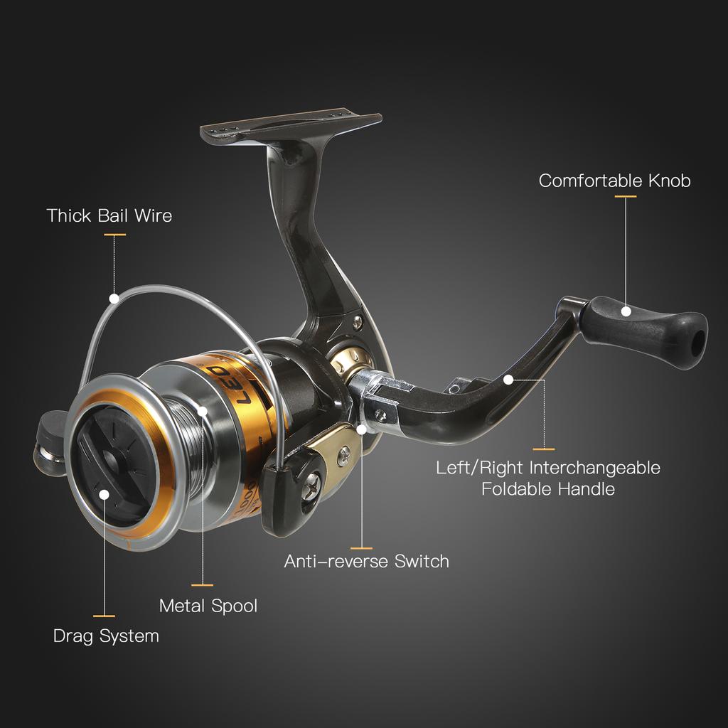 Fishing Rod and Reel Combos Telescopic Fishing Pole with Spinning Reel Combo Kit Fishing Line Lures Hooks Swivels Set