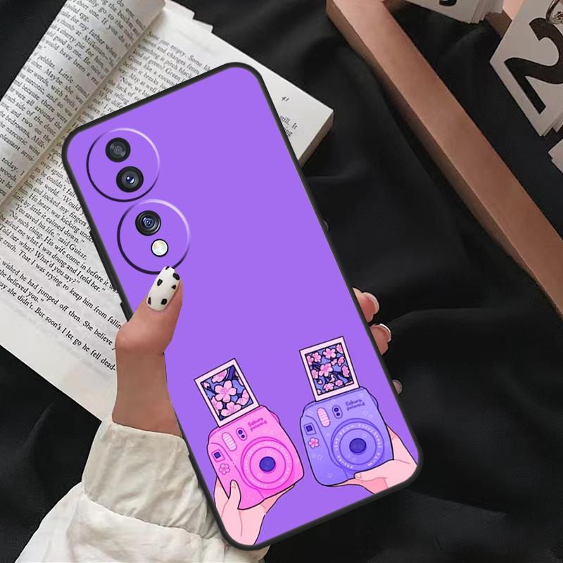 Фиолетовый эстетичный Чехол For Honor Magic 7 Lite 6 8 Pro Для Honor 200 400 50 70 90 X8c X8b X9a X9b X9c X9d Win RT