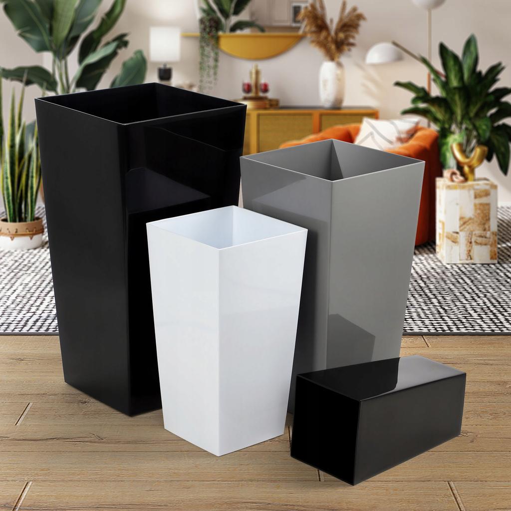 KADAX Flowerpot + Insert 18x36cm Tall Black Gloss