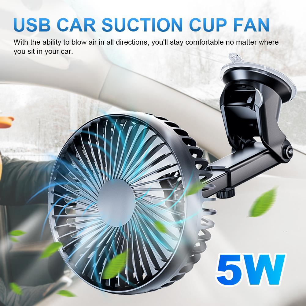 12 В/24 В вентилятор для лобового стекла с USB-присоской, автоматический охладитель, регулируемый на 360 градусов вентилятор для приборной панели автомобиля, 3 скорости, мини-автомобильный вентилятор