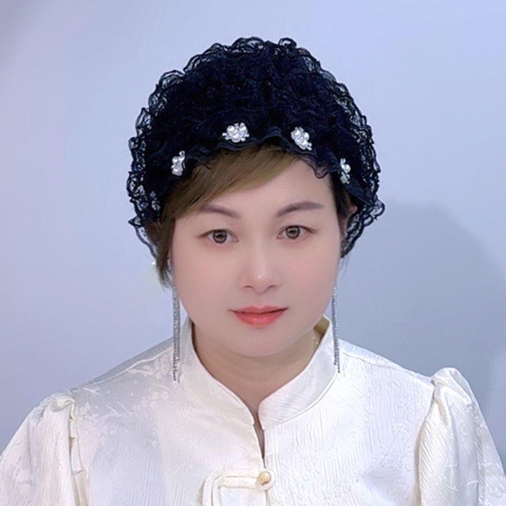 Кружевная шапочка баотоу с цветами, молитвенная шапочка, модный тюрбан для женщин