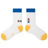 SNOOZY Tricolor Smile Embroidered Socks (White Yellow)