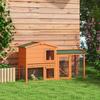Two Tier Rabbit Hutch With Run Ramp Slide Out Tray For Garden Orange