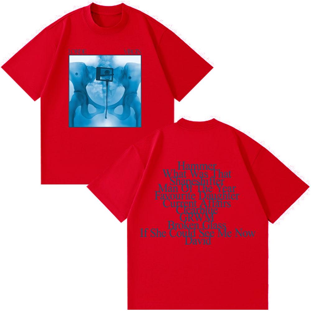 Lorde Ultrasound World Tour 2026 Print Tshirt Unisex Unisex Fashion Oversized Tshirt Cotton Loose Casual Cotton Harajuku Tshirts
