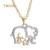 Mother's Day Gift Creative Cute Animal Double Elephant Pendant Necklace Jewelry Suspension Trinket