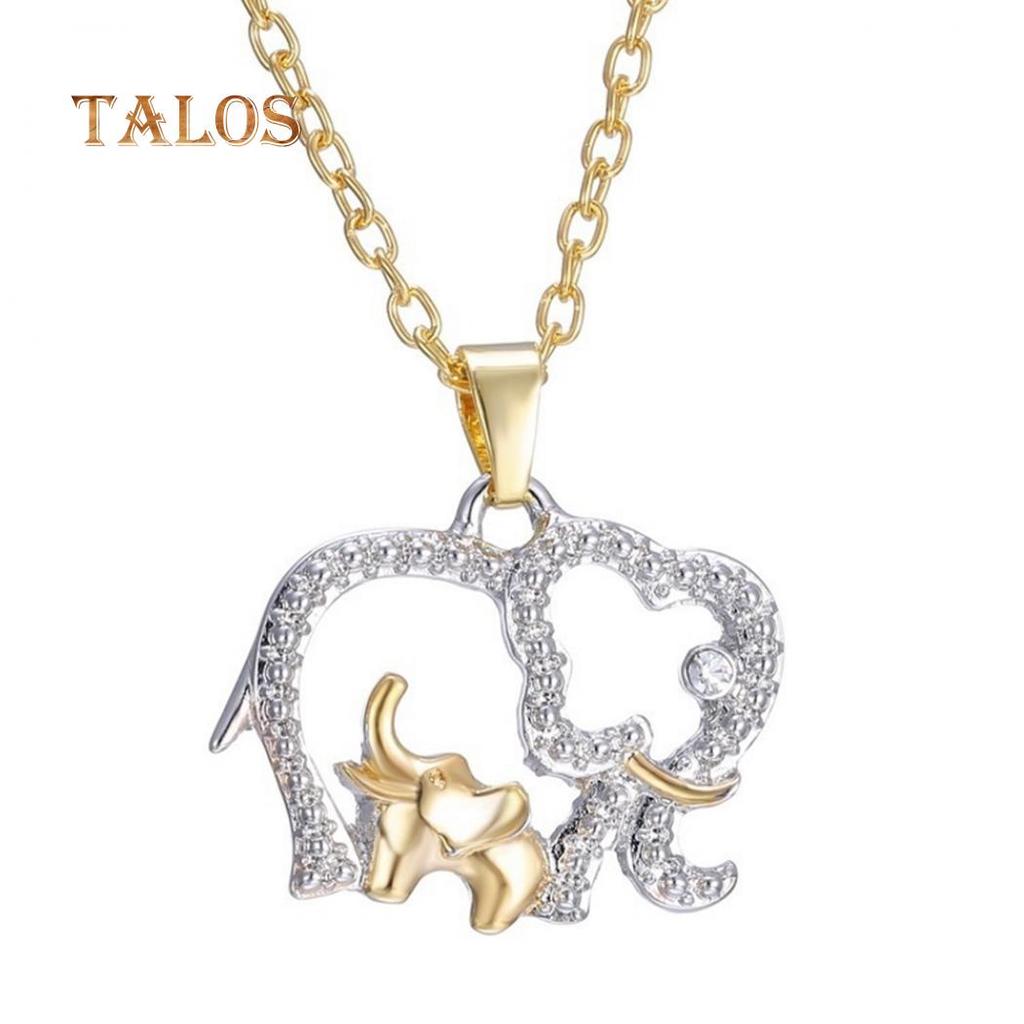 Mother's Day Gift Creative Cute Animal Double Elephant Pendant Necklace Jewelry Suspension Trinket