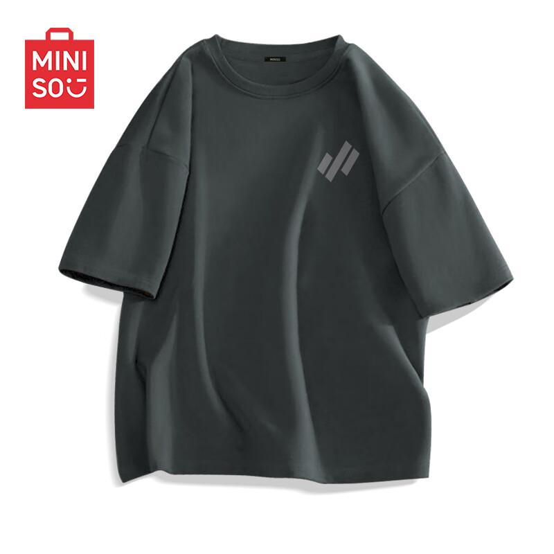 MINISO Мужская летняя свободная футболка из чистого хлопка