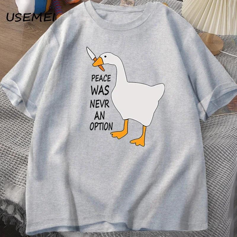 Футболки Goose Peace Was Never An Option для мужчин и женщин, летние, хлопковые, модные, для отдыха, крутые, мужская одежда, футболка с коротким рукавом