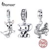 BAMOER Silver 925 Jewelry Baby Elephant Rooster Dog Pendant Charm for Orginal Bracelet or Necklace