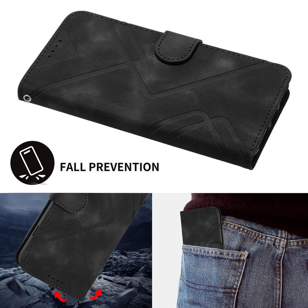 For Honor X9c Smart 5G/Honor X60 5G Wallet Case Line Imprinted PU Leather Phone Cover with Strap