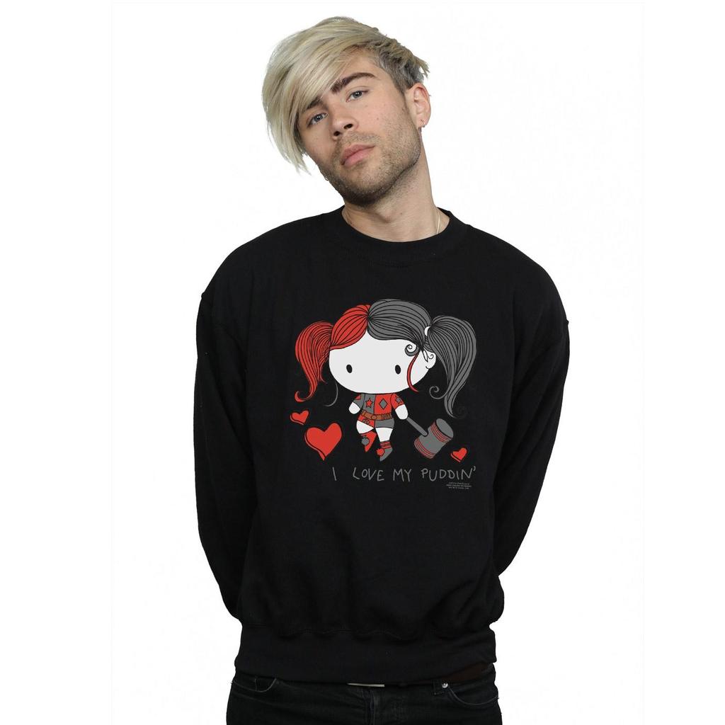 DC Comics Mens Justice League I Love My Puddin´ Sweatshirt