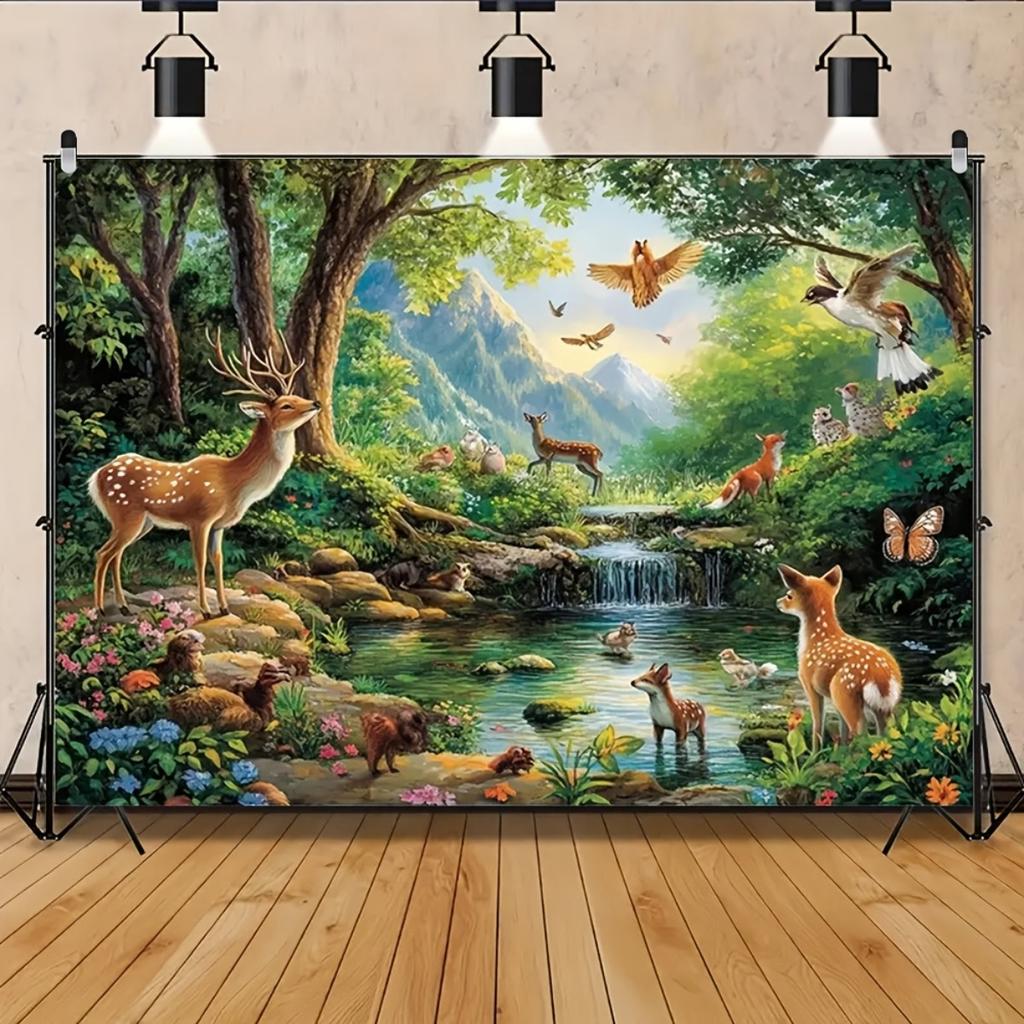 2D plane 1 large forest scene tapestry suitable for parties weddings and decoration
