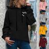 Women's Fashion Casual  Print Hooded Sweatshirt Loose Sports Tops Pullover