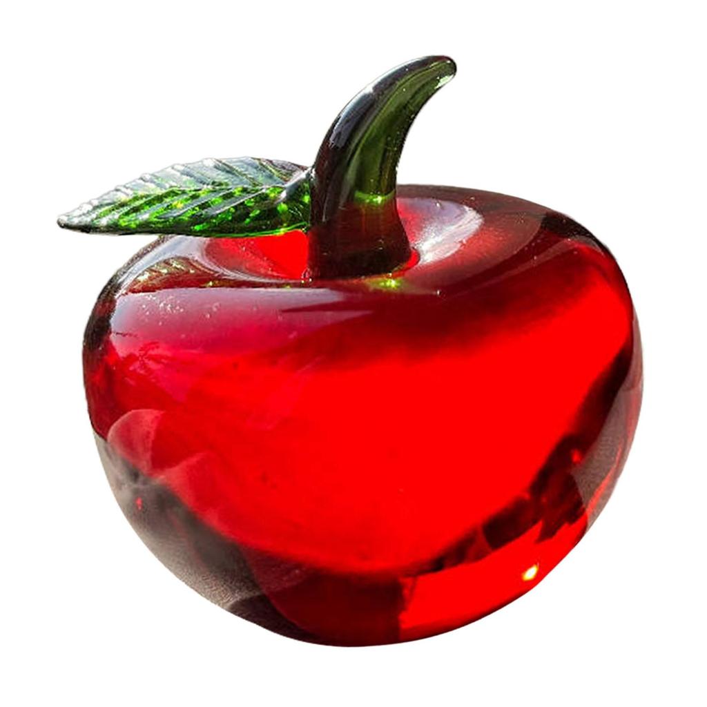 Fruit Statue Sculpture Glass Crafts Gifts Ornament Coffee Table Embellishment Desktop Decoration for Car Dashboard Bedroom