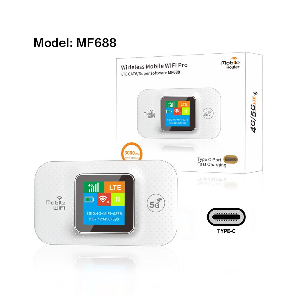 Портативный 4G WiFi роутер с USB-C, цветным экраном и аккумулятором 3000 мАч