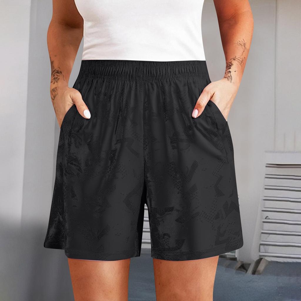 Women's Casual Solid Colour Elastic Waist Straight Casual Pants With Pockets