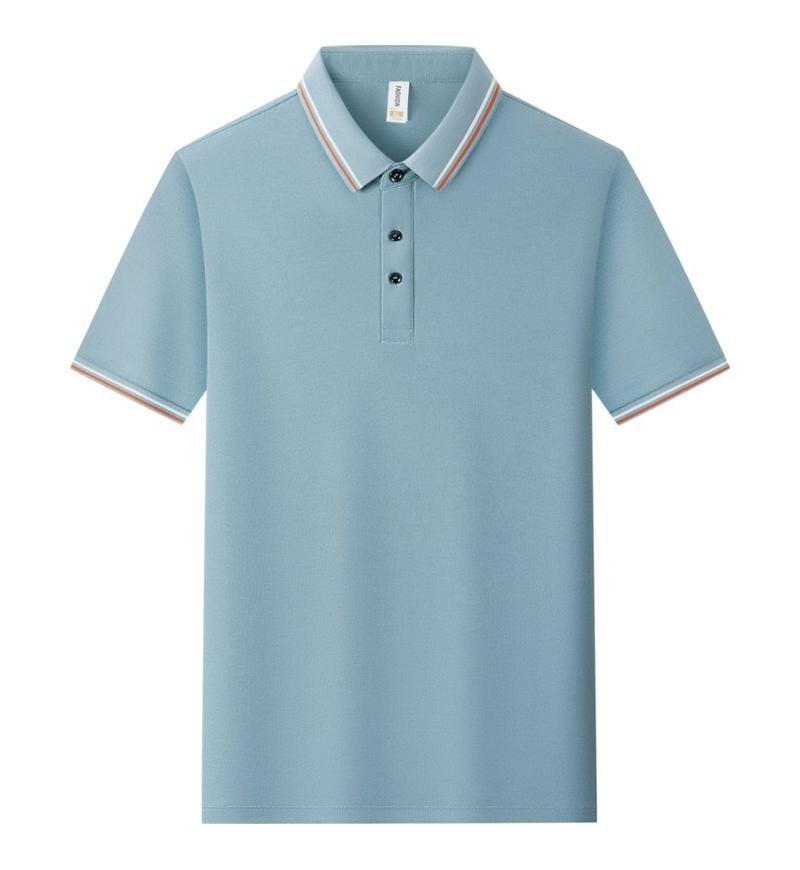 Женская и мужская однотонная футболка летняя с лацканами и короткими рукавами YG-2251/252