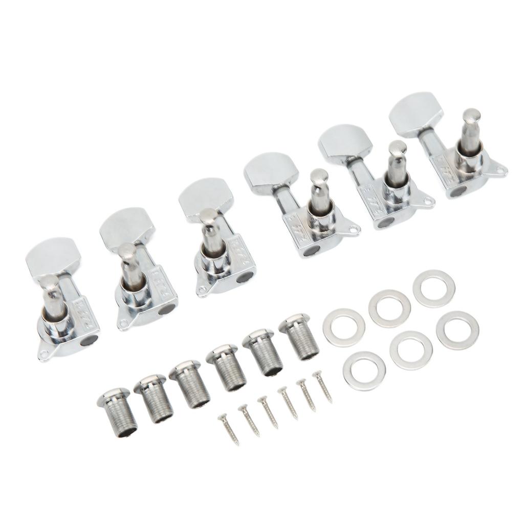 Small Square Fully Enclosed Locking Tuners 3L 3R Metal String Tuning Pegs Guitar Accessories Silver