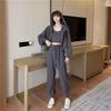Women's Spring 2025 Three-Piece Tracksuit: Simple Hooded Jacket & Long Pants Set, Long-Sleeved Design