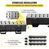Trench Drain System, Channel Drain with Metal Grate, 150x130 mm HDPE Drainage Trench, Black Plastic Garage Floor Drain, 3x39 Trench Drain Grate, with