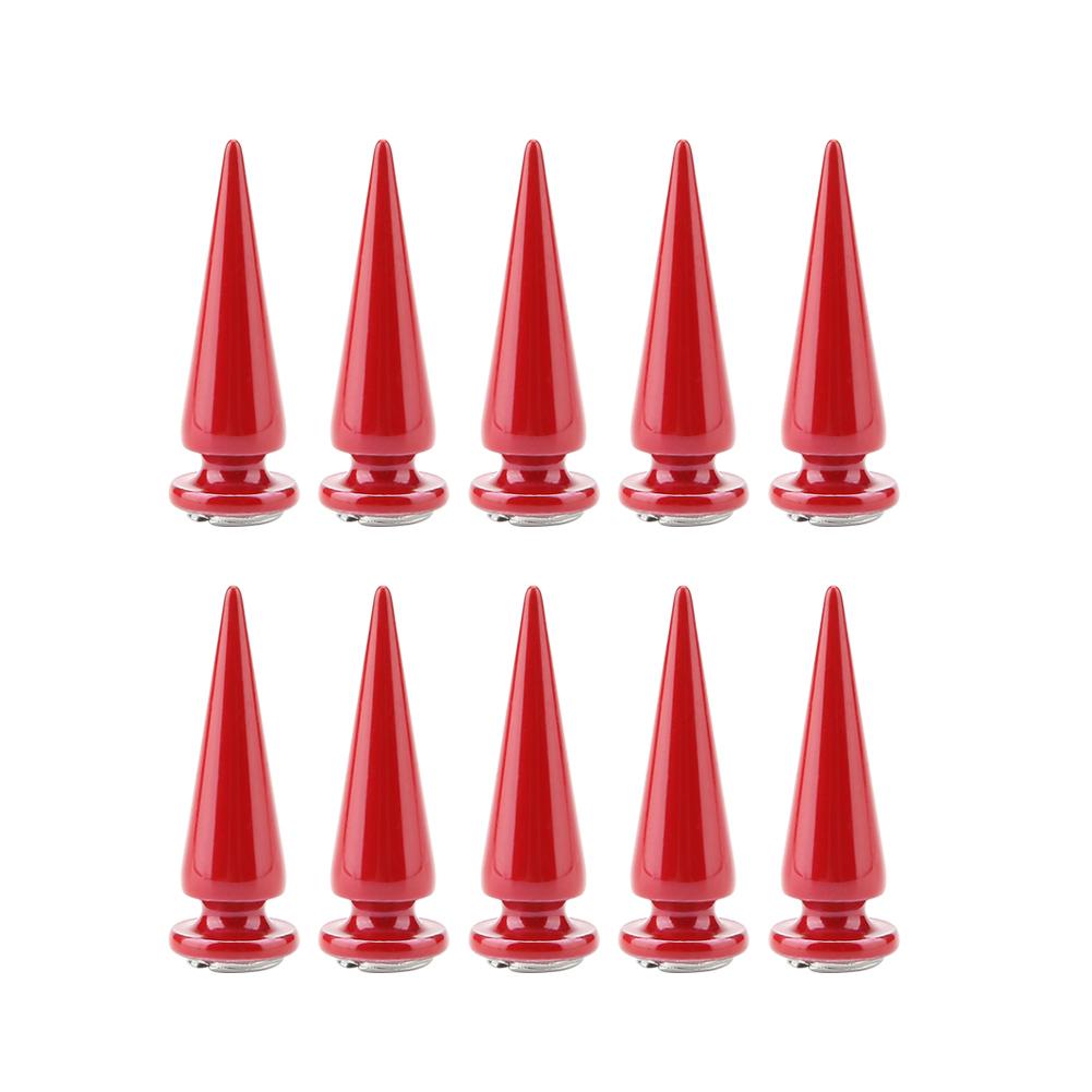 10 Pcs Metal Spike Rivets and Studs Screw Back for DIY Leather Craft (Red)
