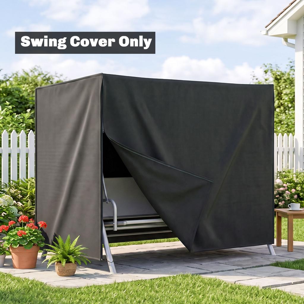 220 X 125cm Three Seater Swing Chair Protective Cover Black