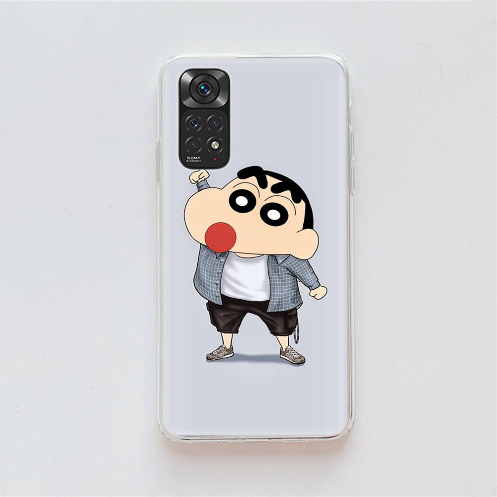 Чехол DT43 Crayon Shin Chan для Samsung A04 A14 A23 A34 A54 M23 M33 M52 M53 Realme 10 9 C30S C35 C55 VIVO Y02S Y21 Y33S Y51 X80 Pro Прозрачная крышка