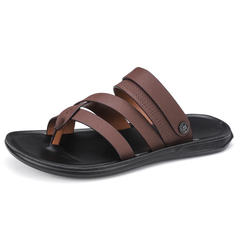2025 Лето Новые Мужские Белые Кожаные Сандалии Уличные Удобные Дышащие Спортивные Повседневные Нескользящие Пляжные Роскошные Сандалии