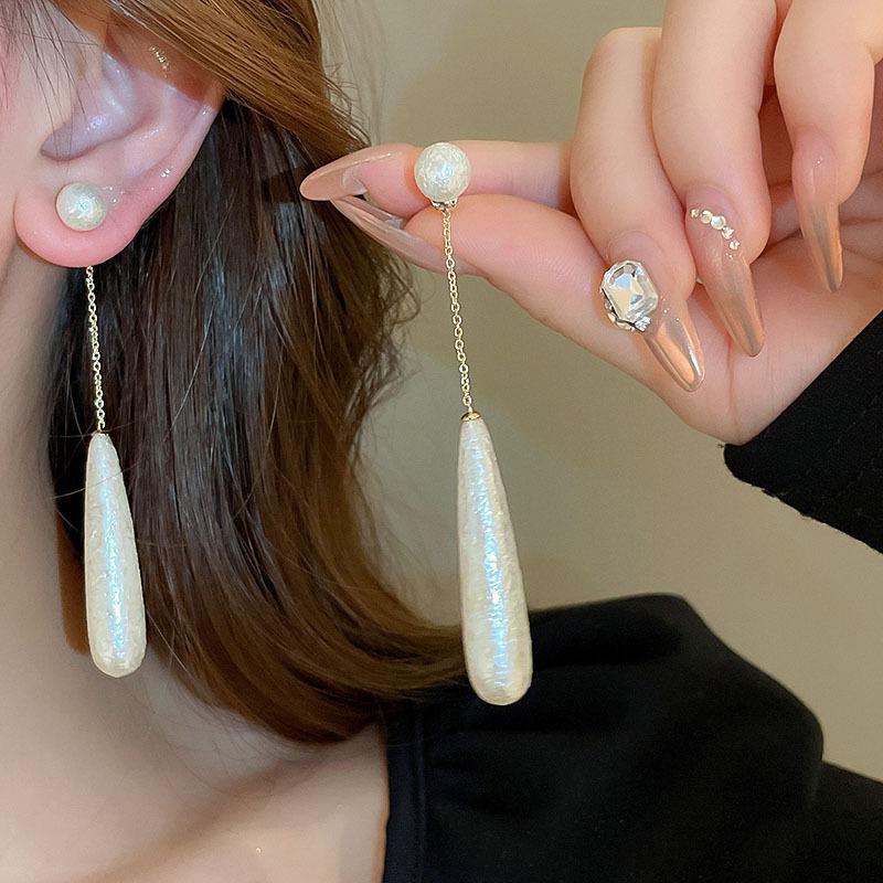 Французский винтаж простые серьги-капли длинные серьги-кисточки капли воды имитация жемчуга для женщин девушек эффектные украшения подарки
