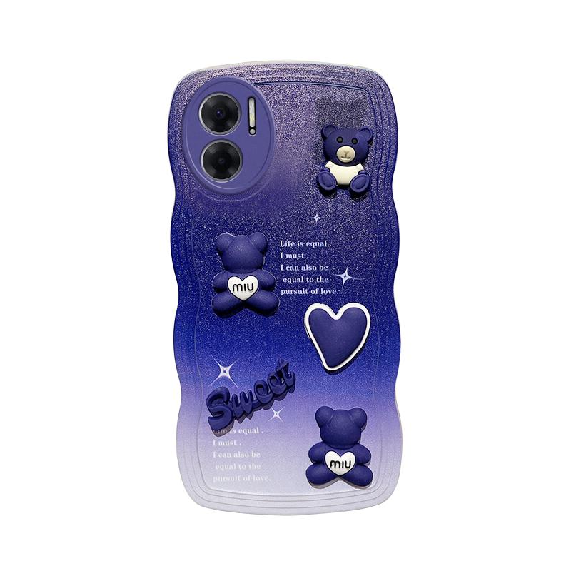 Для Xiaomi Redmi 9A 9C 10A A1 A2 Redmi10 4G 5G K40 Pro чехол Мягкий силиконовый корпус Волнистая задняя крышка 3D стереоскопический чехол для телефона с милым медведем