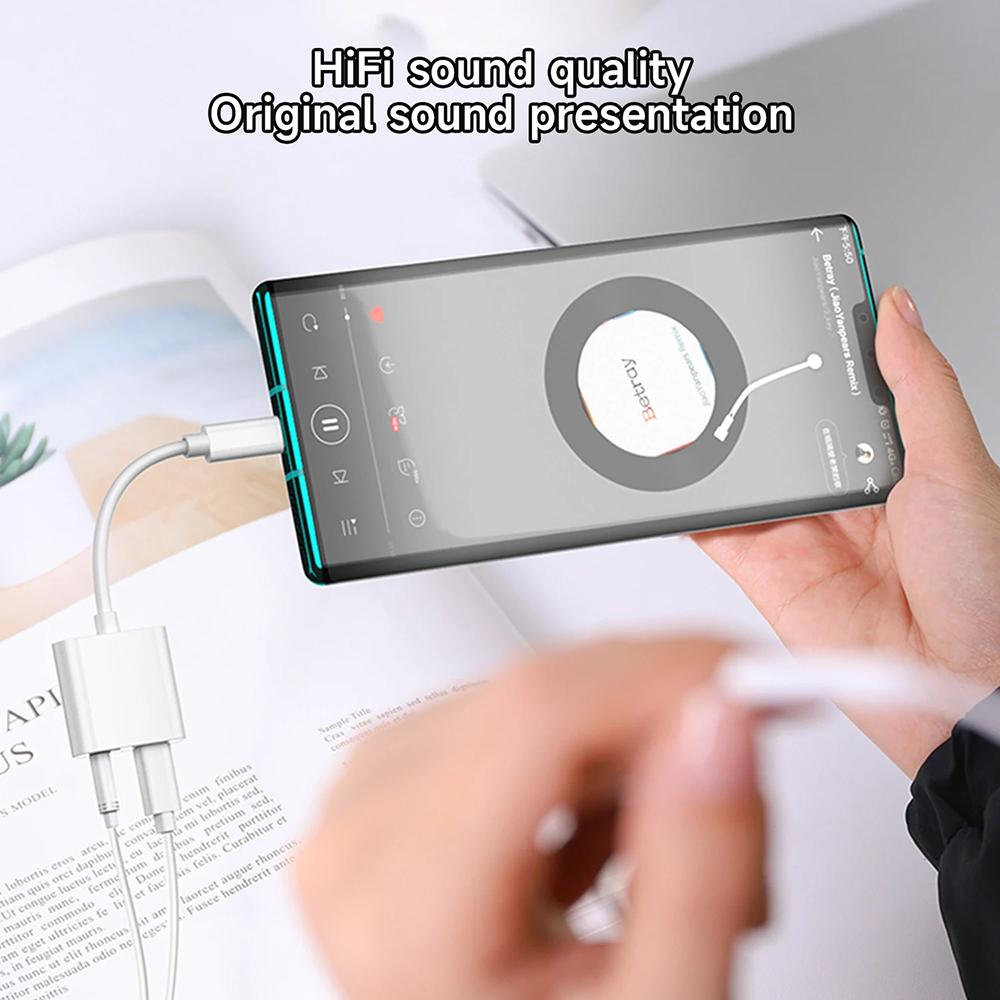 2-in-1 USB-C to 3.5mm Headphone & PD Charging Adapter, Type-C Audio Cable for iPhone 16/15 Pro Max, iPad, Samsung S25/S24/S23