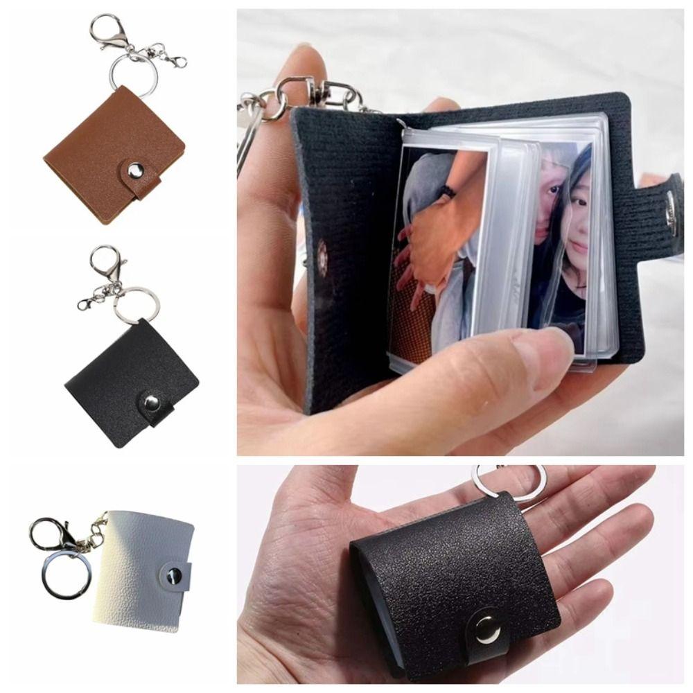 DIY Wallet Photo Album Keychain 2 Inch Photo Card Holder Portable Mini Photo Album Photos Cards