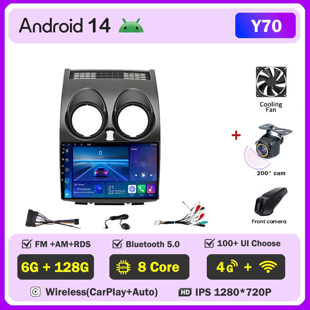 2din Android Автомагнитола Для Nissan Qashqai J10 2006-2013 Авторадио Мультимедийный Плеер Авторадио Carplay Навигация Стерео Wi-Fi