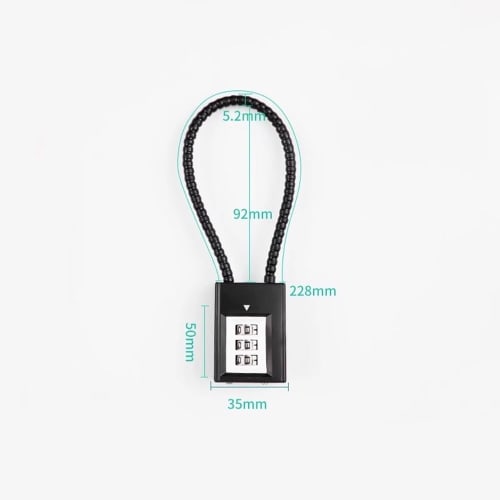 YAVINCOL Wire Lock, Combination Lock, Padlock, Password Lock, Adjustable 3-Digit Combination Password, Auxiliary Lock, Locker Room, Suitcase, Warehous