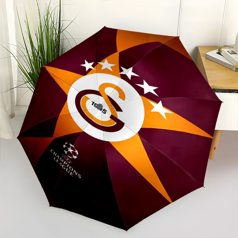 Galatasaray S .K Print Automatic Umbrella, 8 Rib Iron Frame, Plastic Handle, Suitable for Outdoor Travel &Daily , Ideal Gift