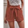 Summer Women's Loose Linen Casual Shorts with Pockets, Solid Color High Waisted Wide Leg Pants